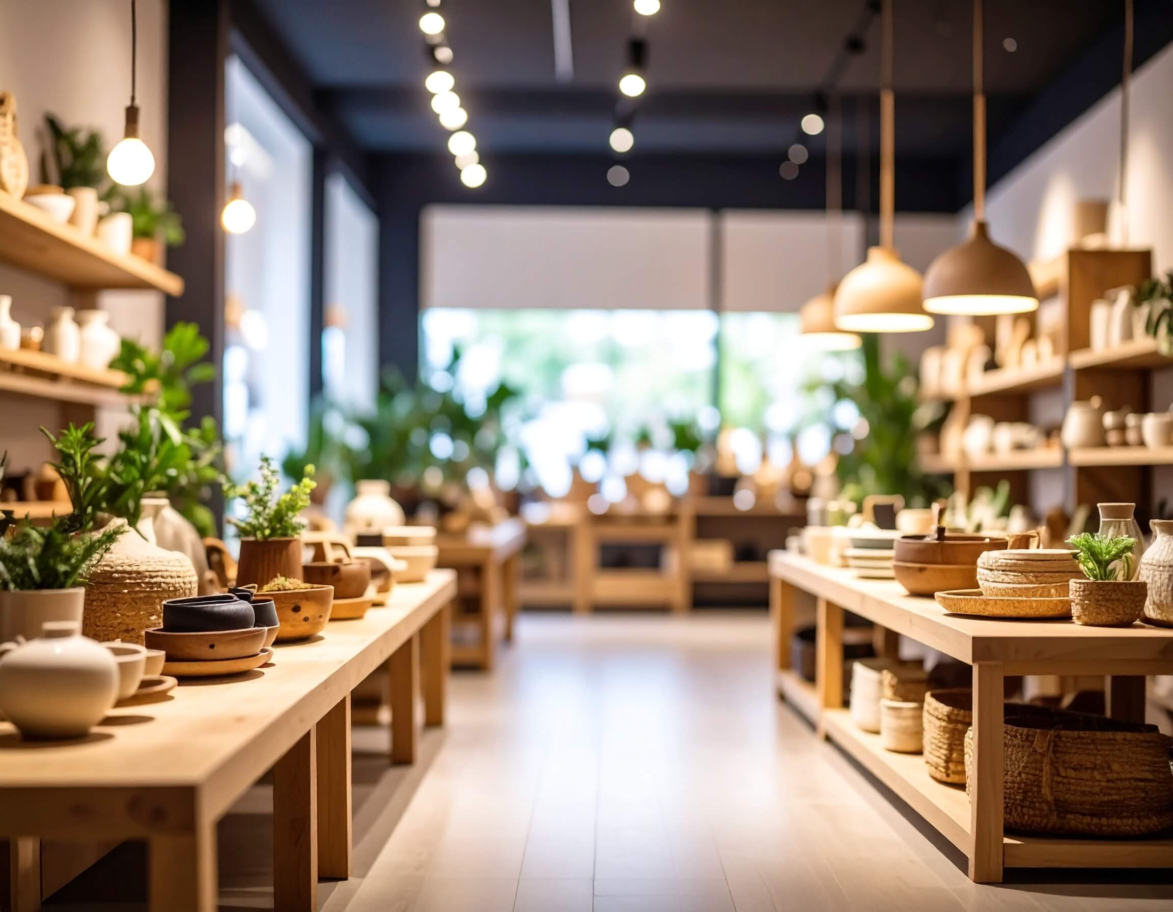 A homeware shop with products on shelves representing ecommerce strategy