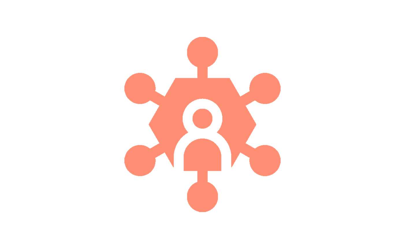 A central business with six inlets, representing affiliate marketing for dtc brands