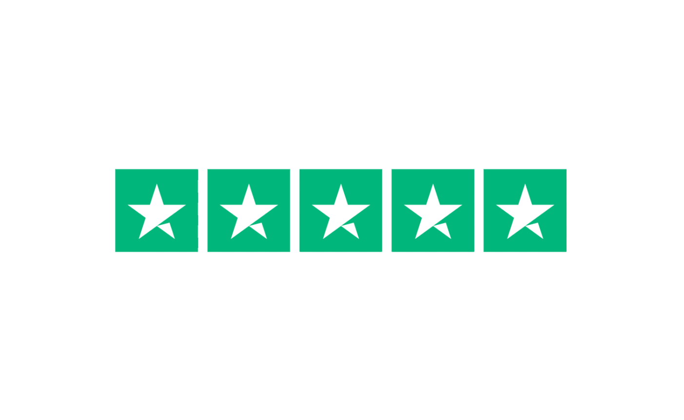A green five-star rating, representing social proof in ecommerce cro