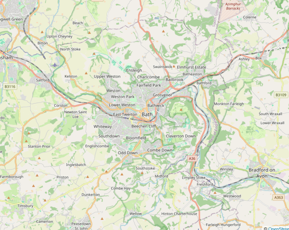 Map of Bath, UK, representing our digital marketing and ecommerce consultant in Bath