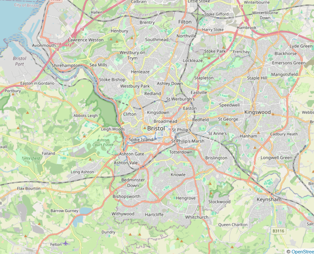Map of Bristol, UK, representing where our ecommerce consultancy works