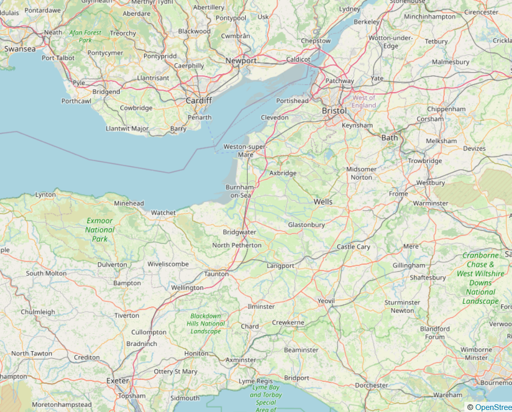 Map of the South West, UK, representing our digital marketing and ecommerce consultant in the South West