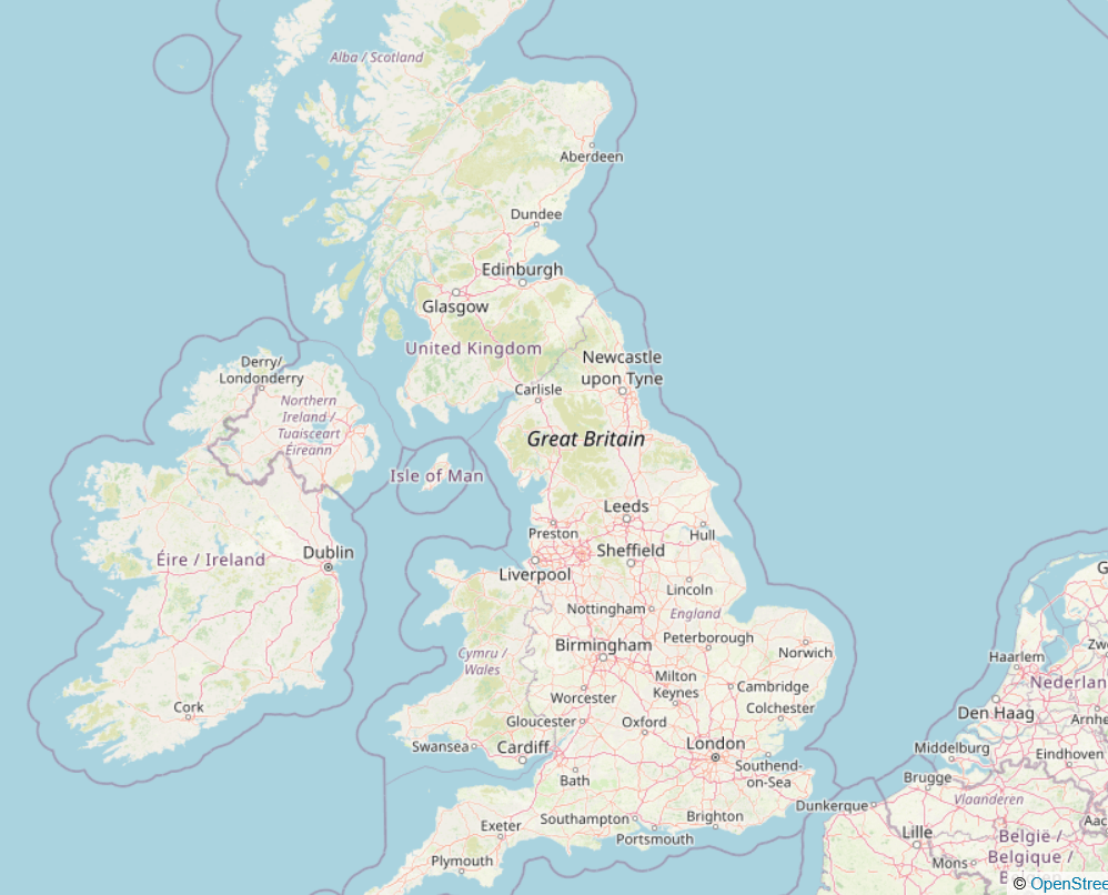 Map of the UK, representing the area in which we offer specialist ecommerce consultant services in the UK