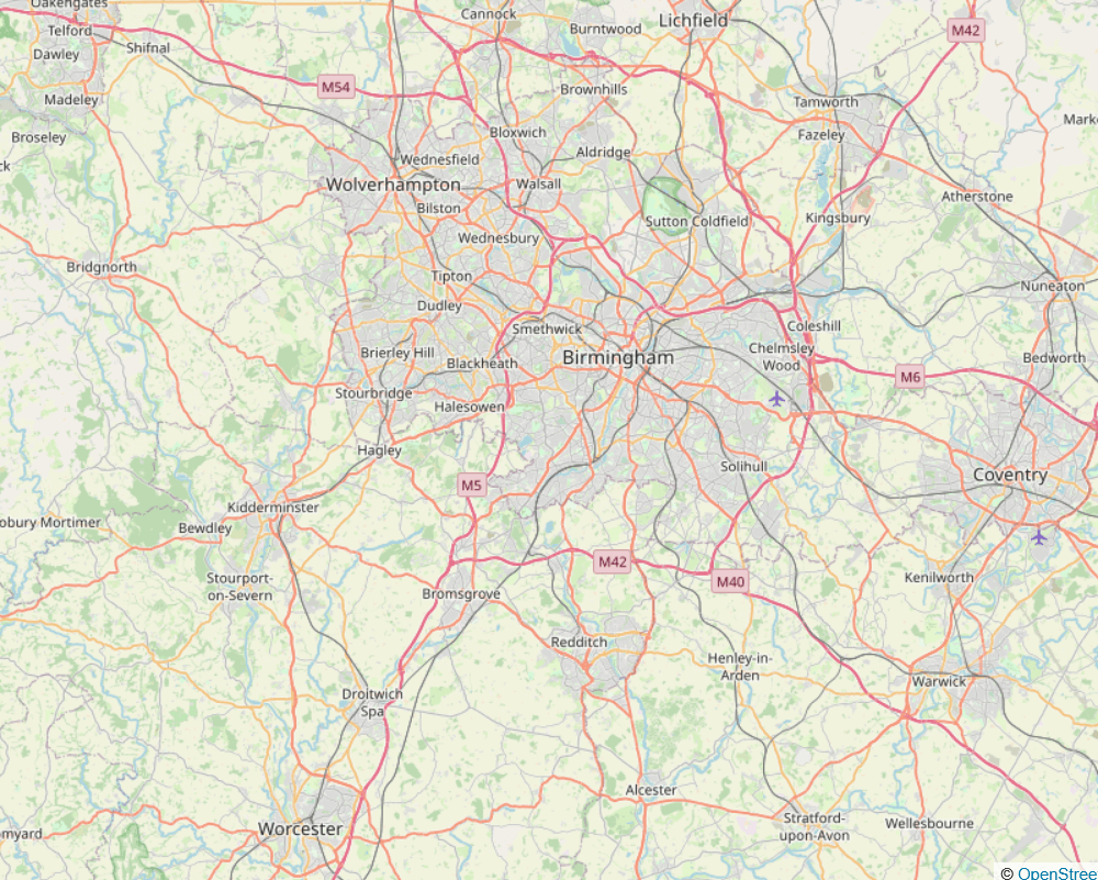 Map of the West Midlands, UK, representing our digital marketing and ecommerce consultant in the West Midlands